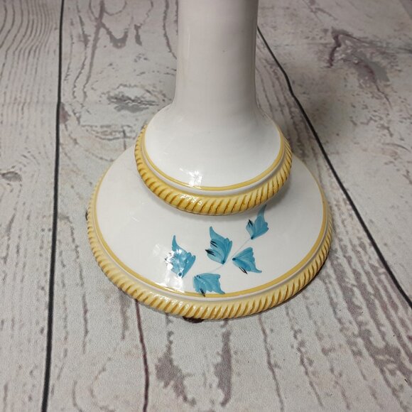 Floral Candle Holders Nora Fenton Made In Italy Set Of 2 Hand Painted Numbered - Picture 6 of 14